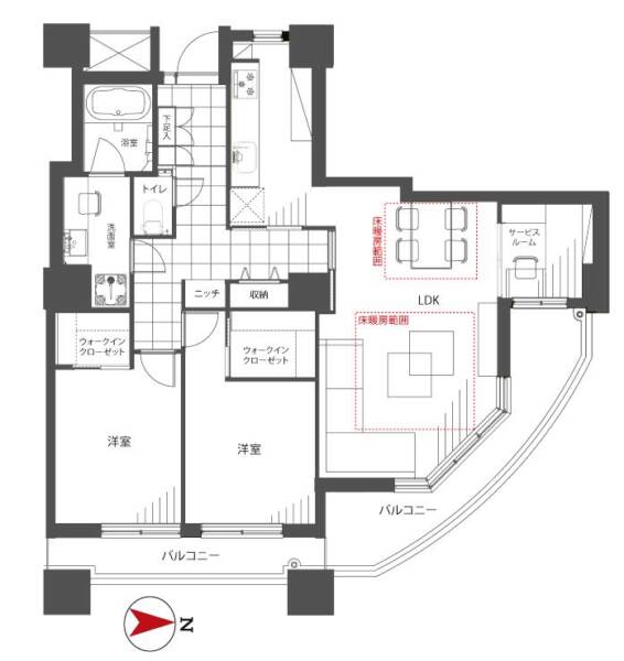 西戸山タワーホウムズ1801間取図