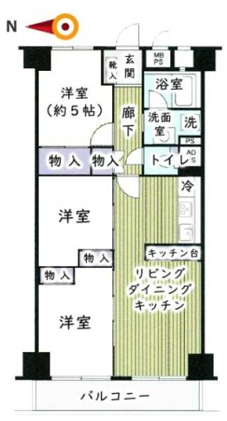 宇喜田カメリア321間取図