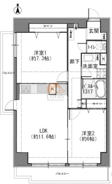 エクレール北千住101間取図