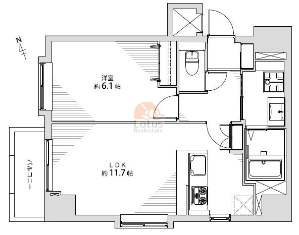 ベルジュール大塚404間取図