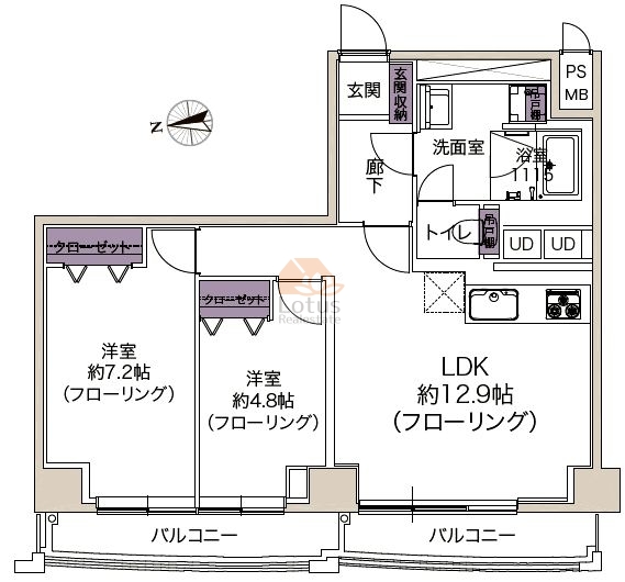 ライオンズマンション桜上水702間取図