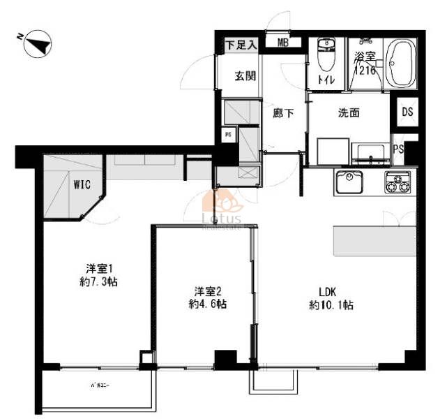 市ヶ谷納戸町ハイデンス303間取図