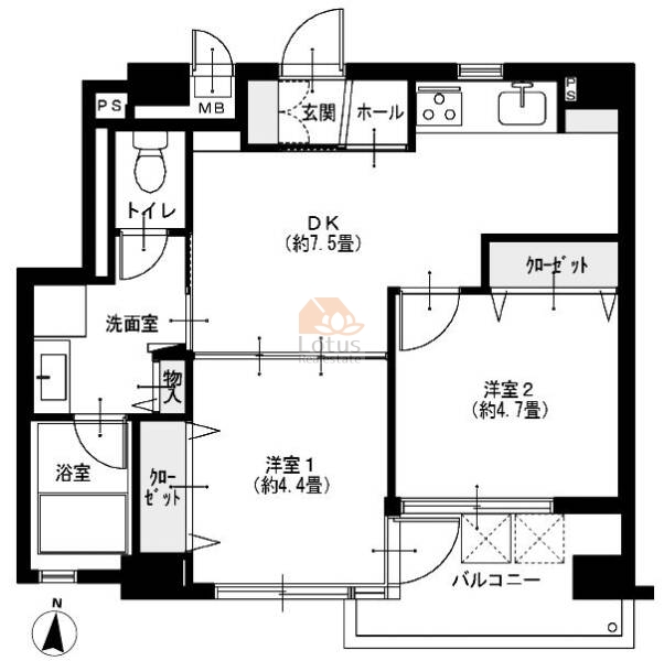 朝日プラザ中野弥生町304間取図