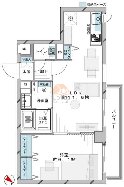 コスモ亀戸文花206間取図