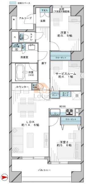 天王洲デュープレックス506間取図