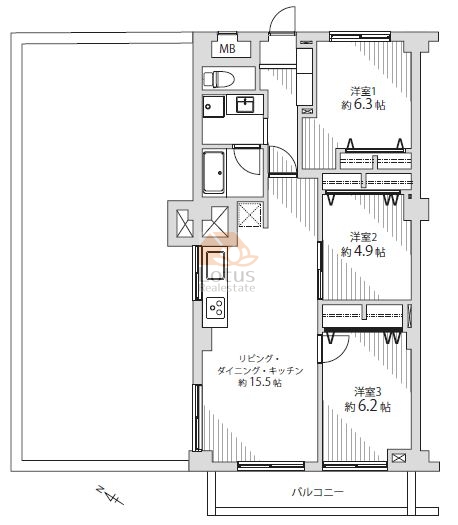 葛飾ビューハイツ601間取図