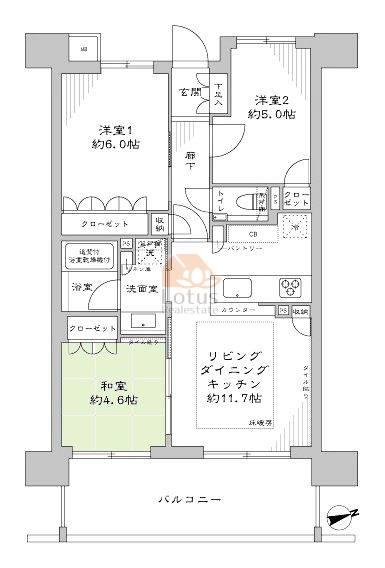 リストレジデンス芝浦1002間取図