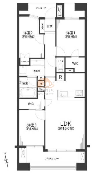 レクセル船堀サザンフェイス404間取図
