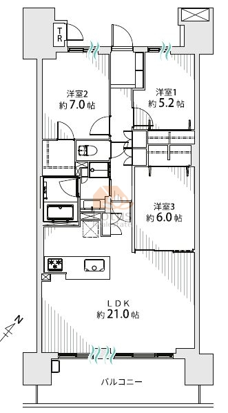 東京フロンティアシティ414間取図