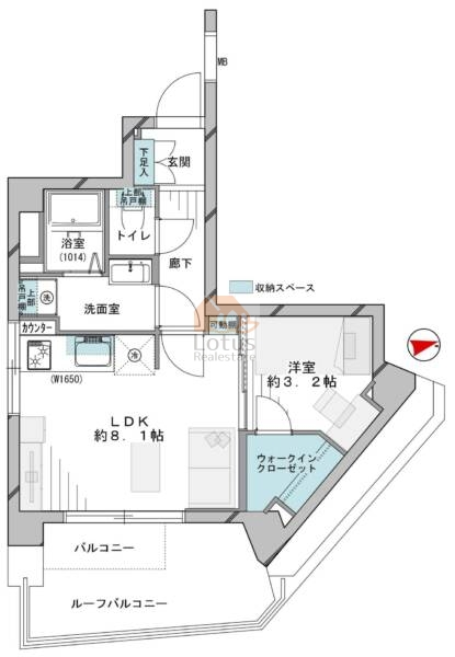 鶴屋高円寺迦葉マンション602間取図