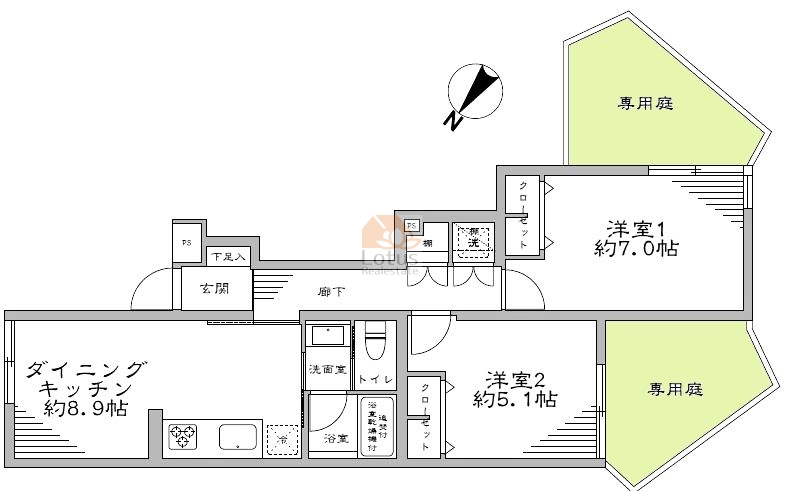 市ヶ谷富久町シティハウス109間取図