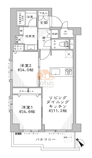 ニューライフ日本橋1201間取図