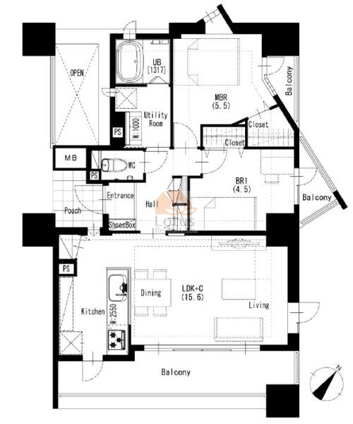 グランアルト豊洲1409間取図