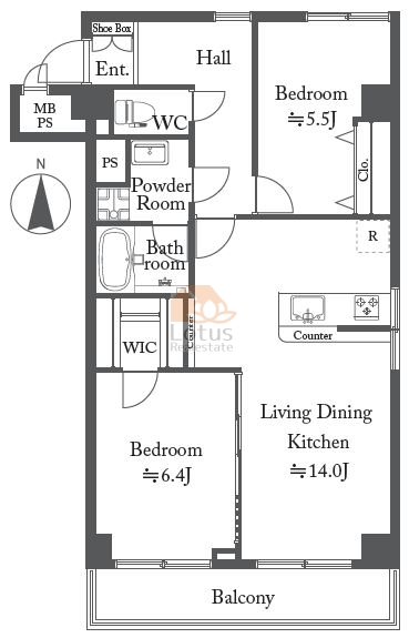 初穂マンション中落合702間取図