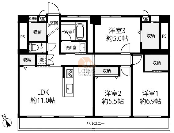 フローラ小松川702間取図