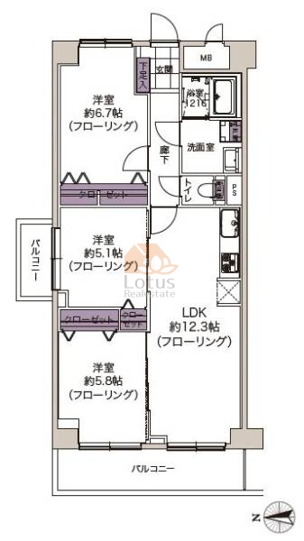 トーカンマンション大島701間取図