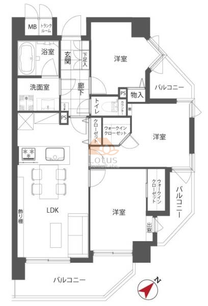 アーバンビュー中野405間取図