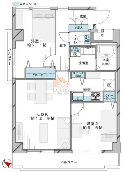 ライオンズマンション両国千歳1003間取図