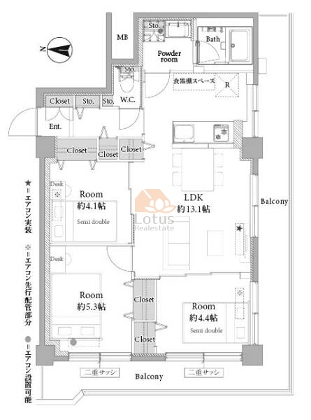 レック亀戸グリーンマンション1003間取図