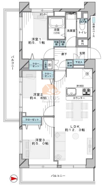 綾瀬ロイヤルマンション702間取図