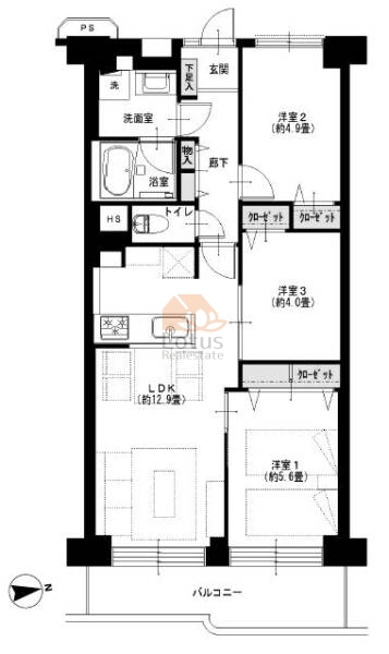 日商岩井亀戸マンション912間取図