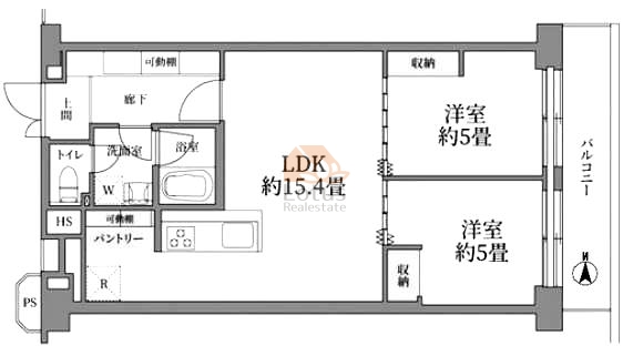 芦花公園スカイハイツ608間取図