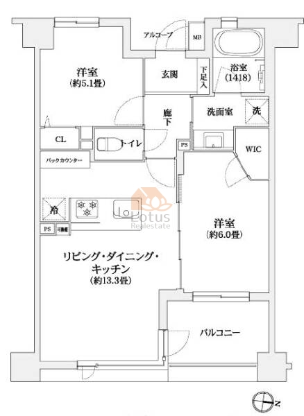 ディークラディア錦糸町石原502間取図