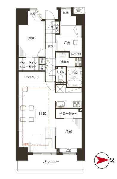 東京ビューマークス607間取図