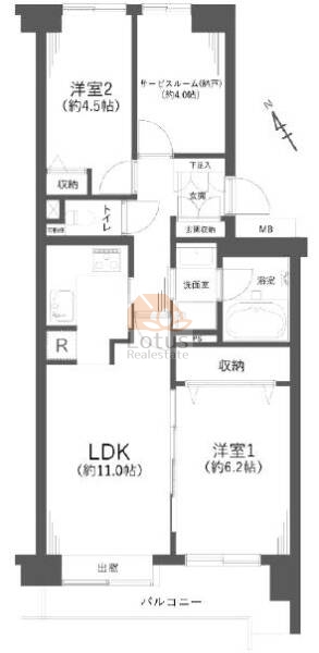 石神井公園パークホームズ203間取図