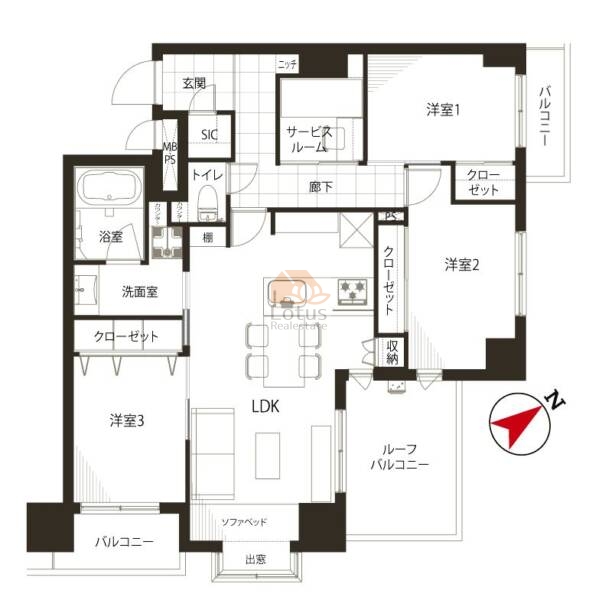 マートルコート東中野グラン209間取図