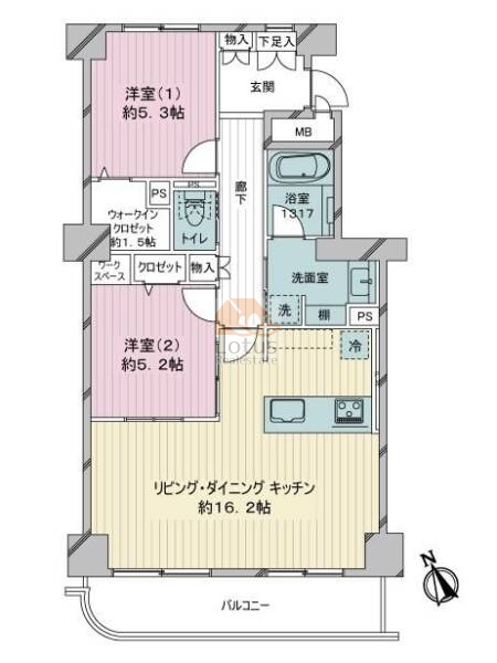 門前仲町ハイム1階間取図