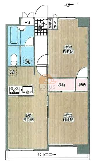 北千住コーポ708間取図