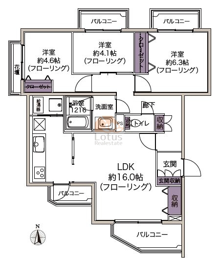 パークハイム宮坂201間取図