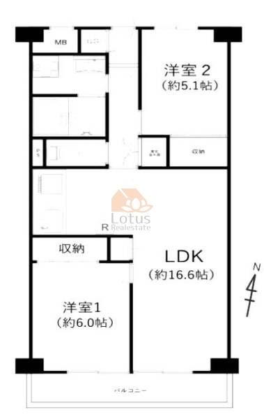 永信立花ハイツ506間取図