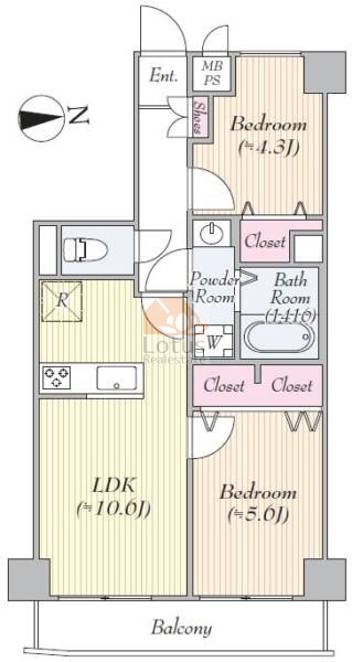 ライオンズマンション北千住第７506間取図