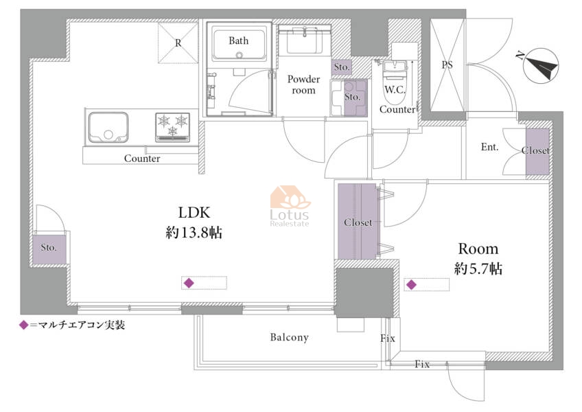 西新宿ビューハイツ203間取図