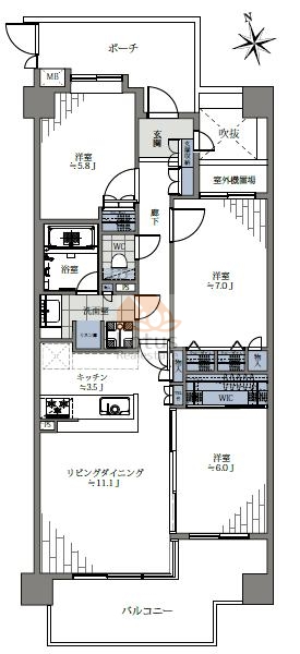 ファミールグラン高井戸デュープレックス442間取図