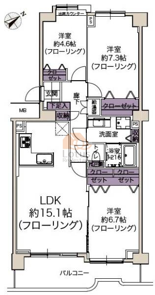 小松川グリーンハイツ310間取図