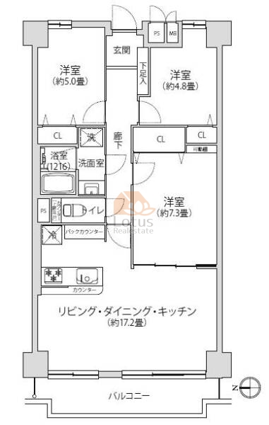 仙台堀公園ハイツ205間取図