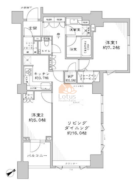 ミッドガーデン赤坂氷川413間取図