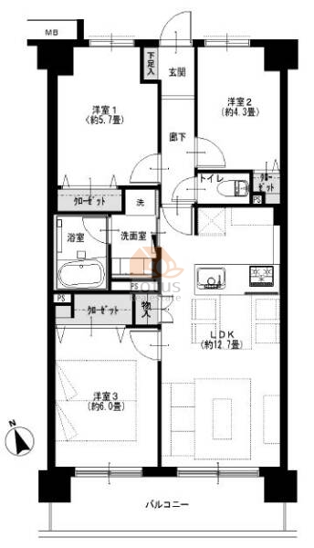 ミサワホームズ東大井104間取図