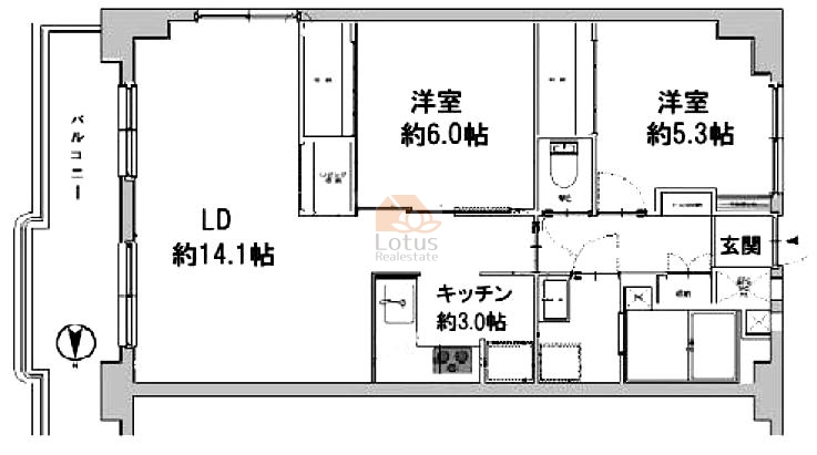 トーア辰巳マンション609間取図