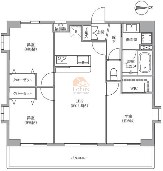 ビクトリアハイム三ノ輪角部屋間取図