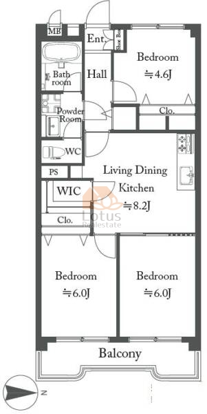 第2北烏山ヒミコマンション602間取図