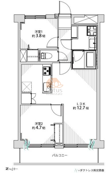 戸越パークサイドハイツ402間取図