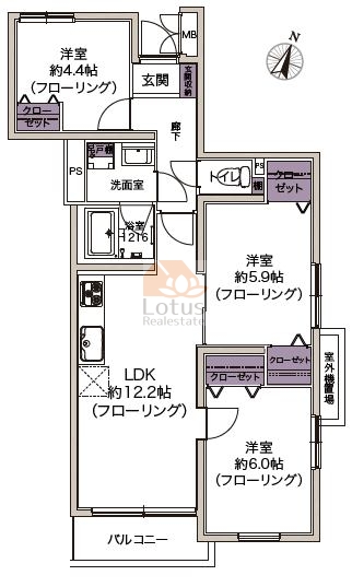 グランヴィル氷川台402間取図