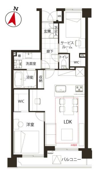 牛込南町クイーンヒルズ403間取図