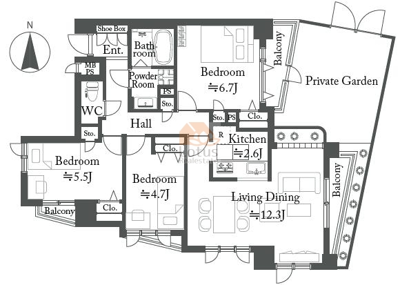 ランドステージ中村橋101間取図