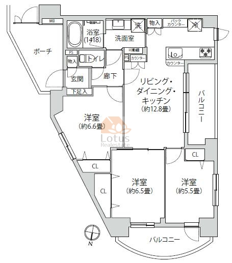 ローヤルシティ梅島201間取図