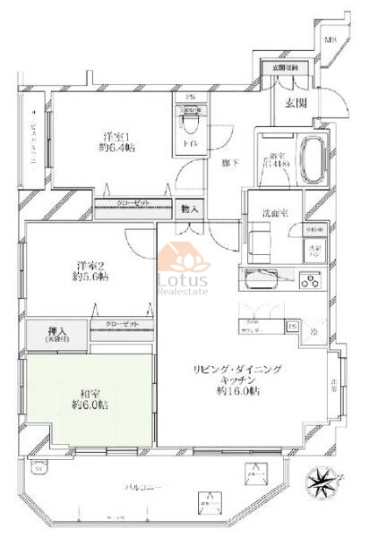 グリーンホームズ葛西南ガーデンズ204間取図